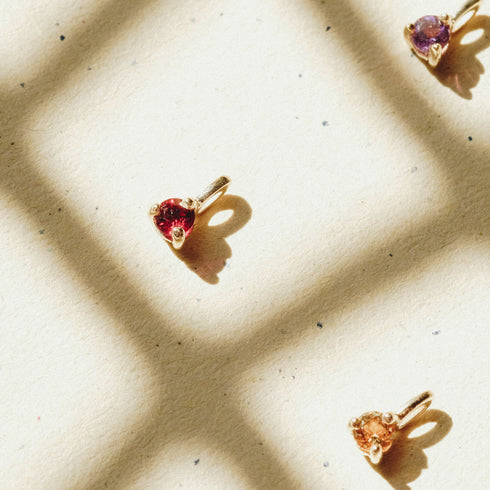 Three Claw Mini Diamond Pendant Charm in Yellow Gold
